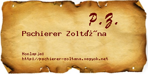Pschierer Zoltána névjegykártya